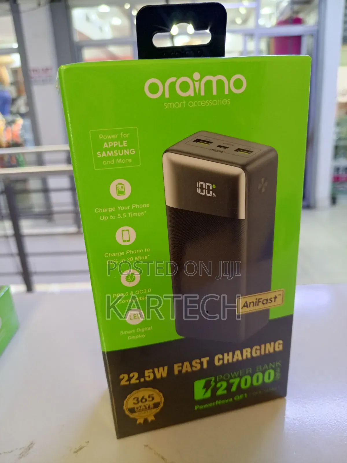 Oraimo 27000mah 22.5 W Portable Charger With Led Digital Display