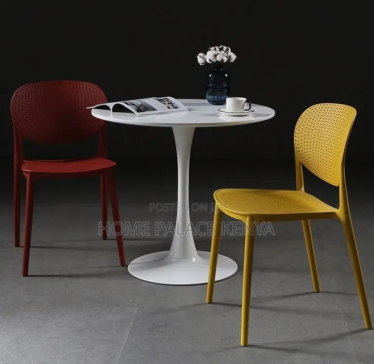 Plastic Chair: Durable Hole Back Italian Style Dining Chair