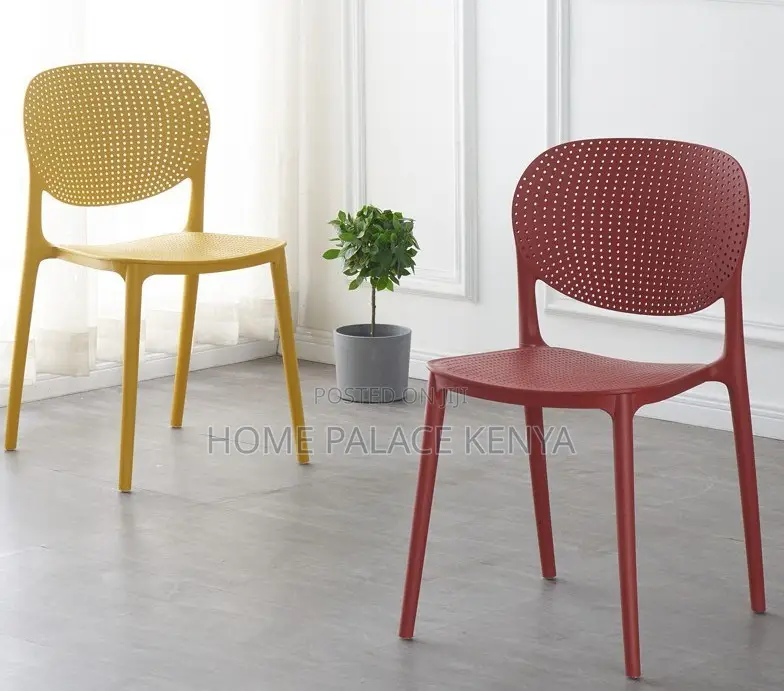 Plastic Chair: Durable Hole Back Italian Style Dining Chair
