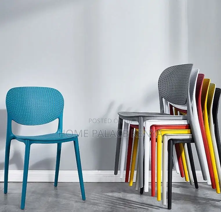 Plastic Chair: Durable Hole Back Italian Style Dining Chair