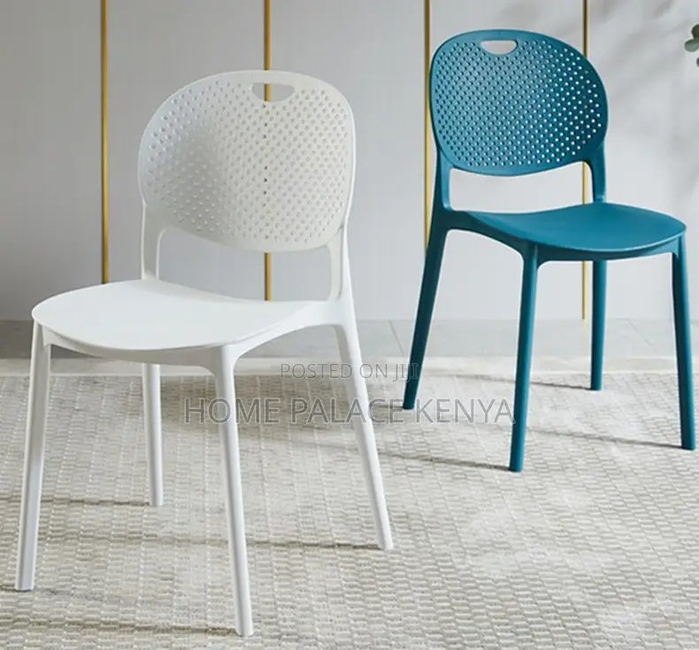 Plastic Chair: Durable Hole Back Italian Style Dining Chair