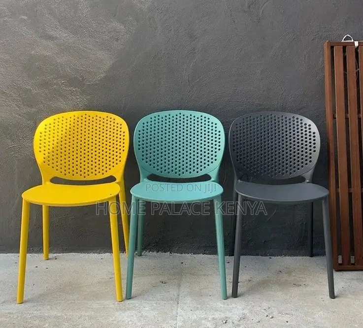 Plastic Chair: Durable Hole Back Italian Style Dining Chair