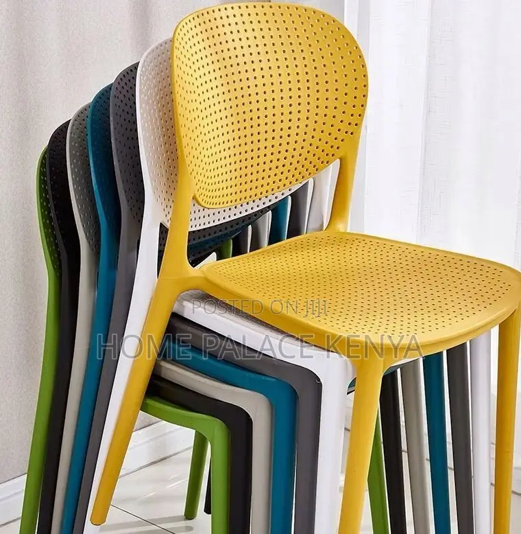 Plastic Chair: Durable Hole Back Italian Style Dining Chair