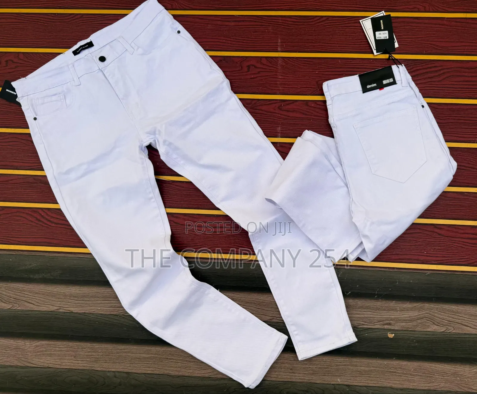 Quality Casual Plain Denim White Jeans for Men