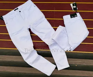Quality Casual Plain Denim White Jeans for Men