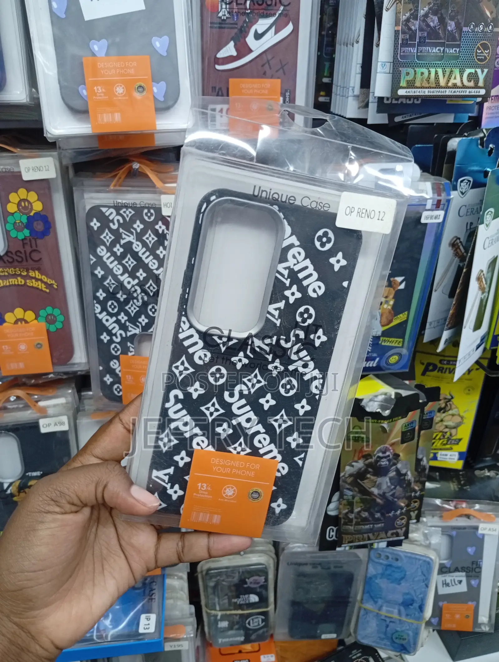 Supreme X Louis Vuitton Style Phone Case for the Oppo Reno 12.
