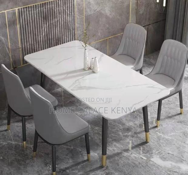 Dining Set: Bamboo Dining Table With Rock Slab Top and Chairs - thumbnail 4