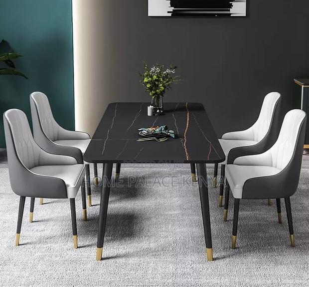 Dining Set: Bamboo Dining Table With Rock Slab Top and Chairs - thumbnail 8