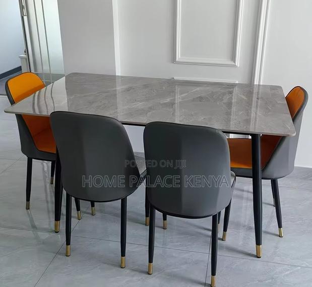 Dining Set: Bamboo Dining Table With Rock Slab Top and Chairs - thumbnail 9