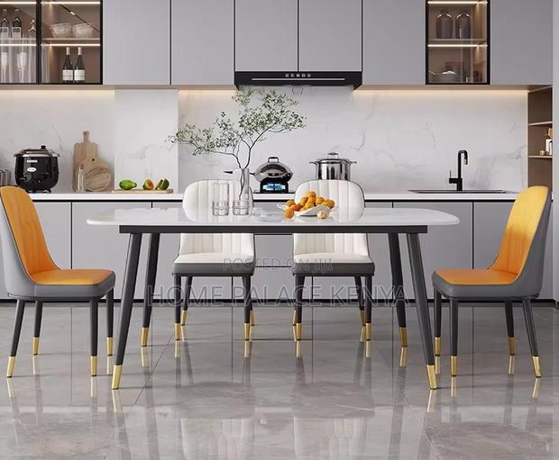 Dining Set: Bamboo Dining Table With Rock Slab Top and Chairs - thumbnail 10