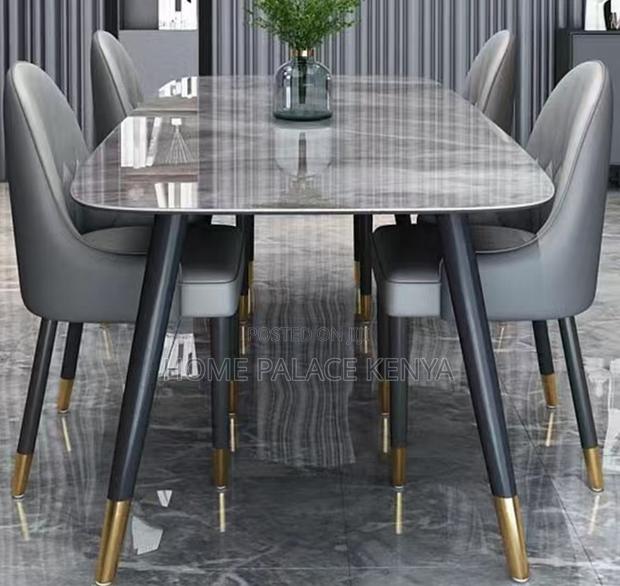 Dining Set: Bamboo Dining Table With Rock Slab Top and Chairs - thumbnail 12