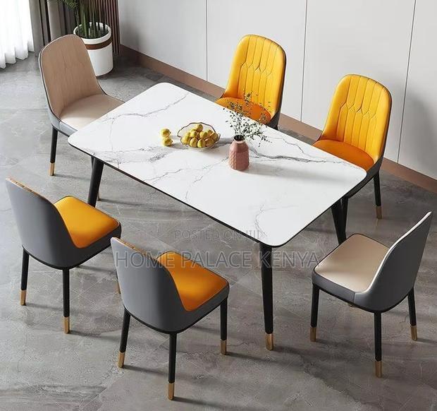 Dining Set: Bamboo Dining Table With Rock Slab Top and Chairs - thumbnail 14