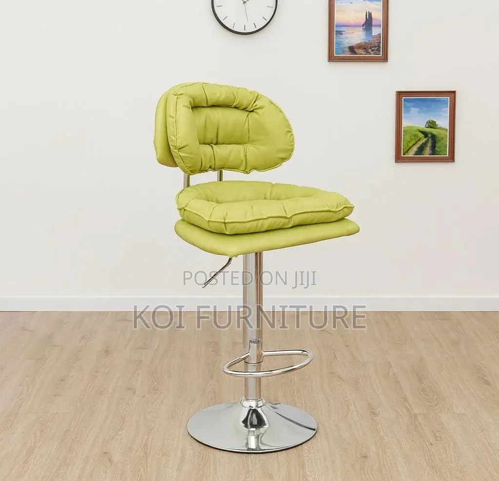 Bar Stool : Negroni Bar Chair – Light Green Cushioned Seat
