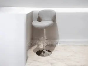 Office Chair Contemporary Light Grey Fabric Swivel Bar Stool