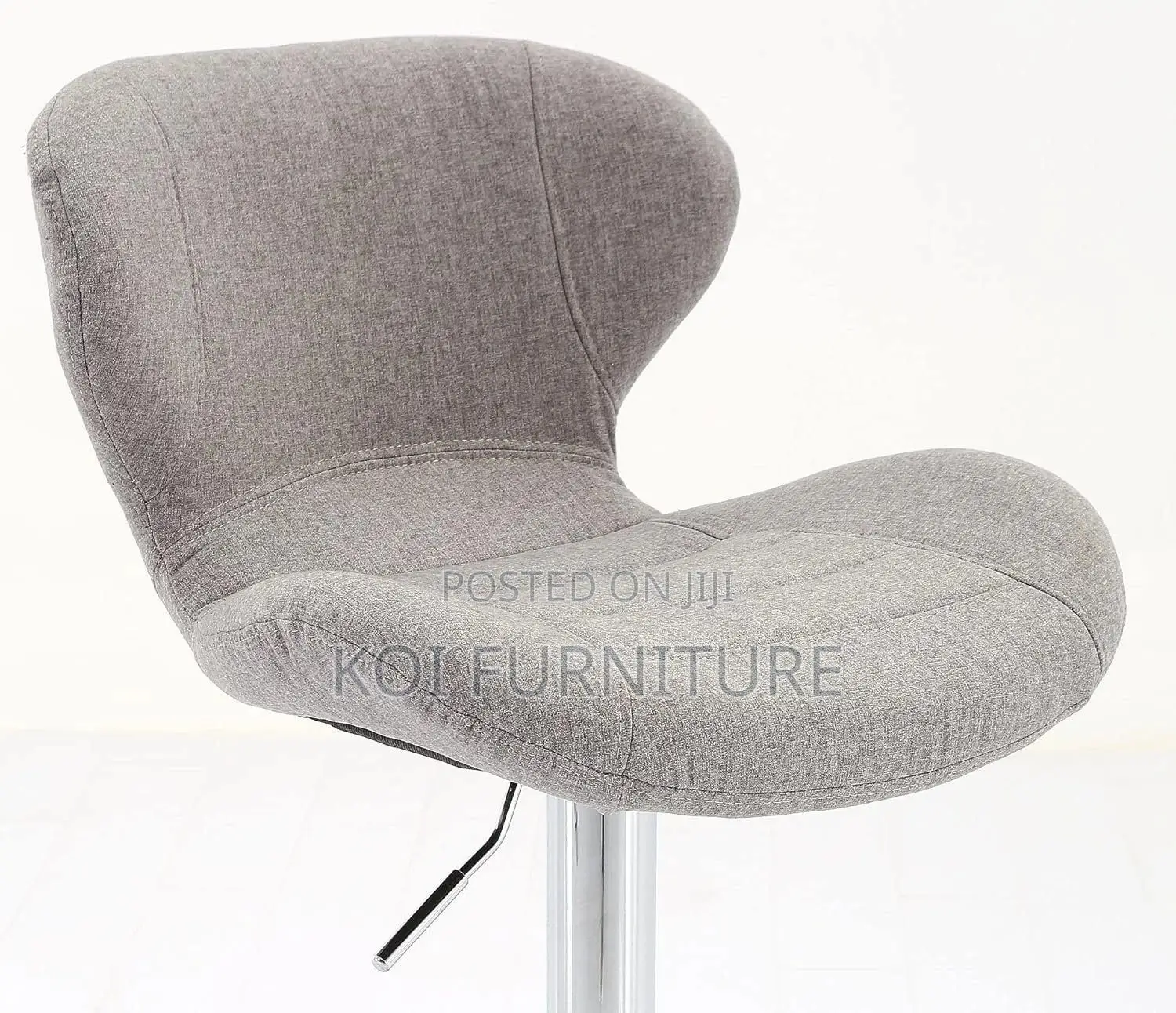 Office Chair Contemporary Light Grey Fabric Swivel Bar Stool