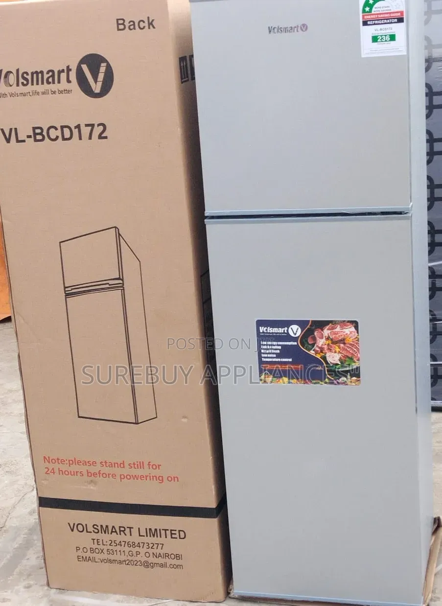 Volsmart 172l Premium Double Door Refrigerator – Silver Finish