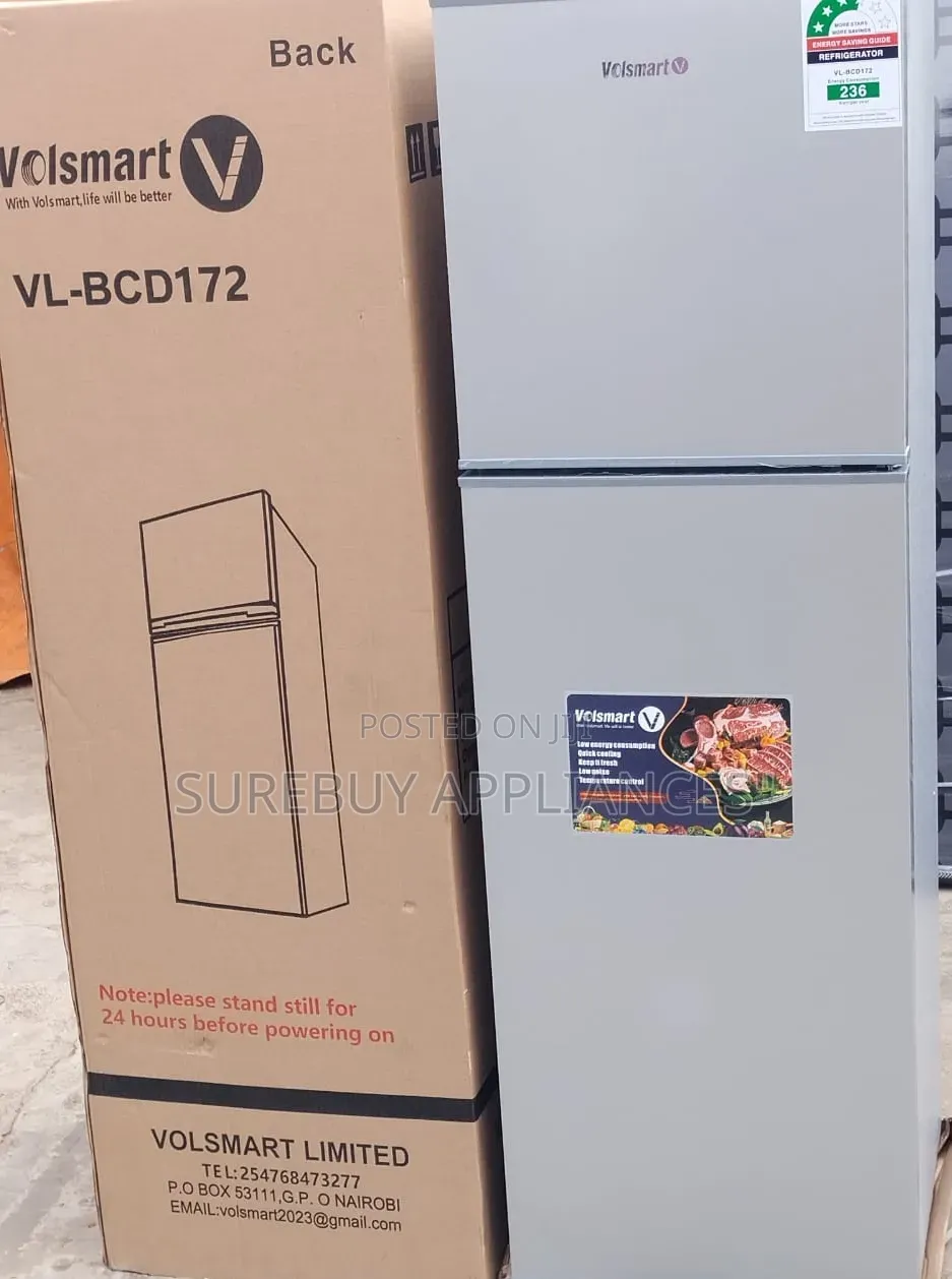 Volsmart 172l Compact Double Door Refrigerator With Freezer