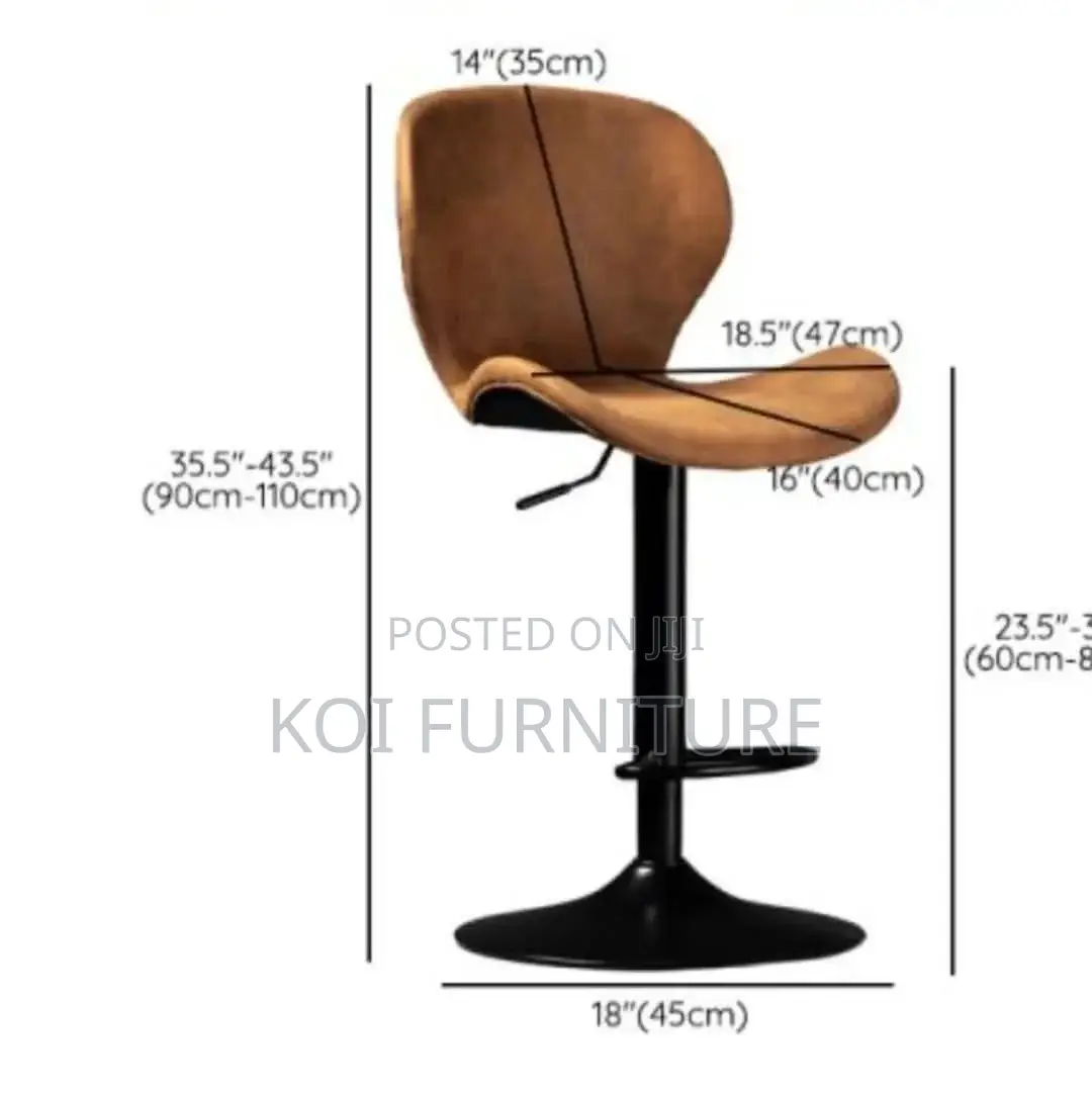 Bar Chairs : Fox Bar Chair With Brown Fabric Upholstery