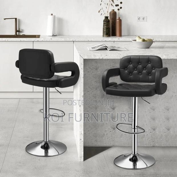 Barstool : Modern Black Pu Leather Swivel Counter Barstools - thumbnail 3
