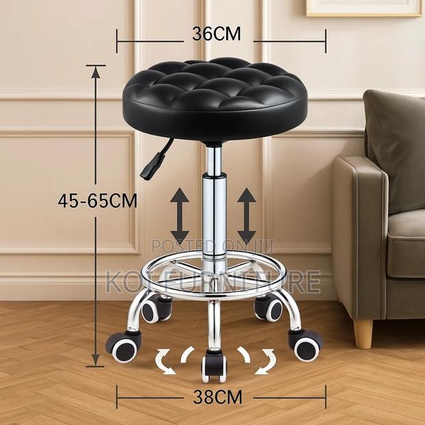 Bar Chairs : Fashion Adjustable Black Swivel Salon Stool - thumbnail 3