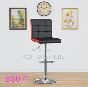 Barstool Sleek Black and Red Leatherette Bar Chair