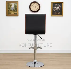 Barstool Sleek Black and Red Leatherette Bar Chair
