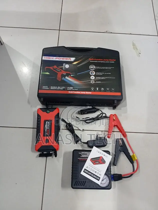 High Power Jq7 Car Jump Starter Kit With Tyre Inflator 80000mah