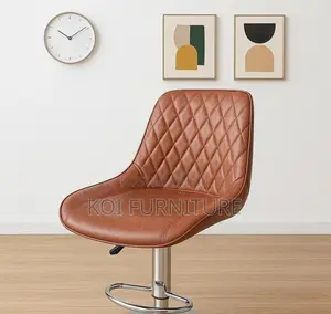 Office Chair : Brown Leatherette Moran Bar Chair