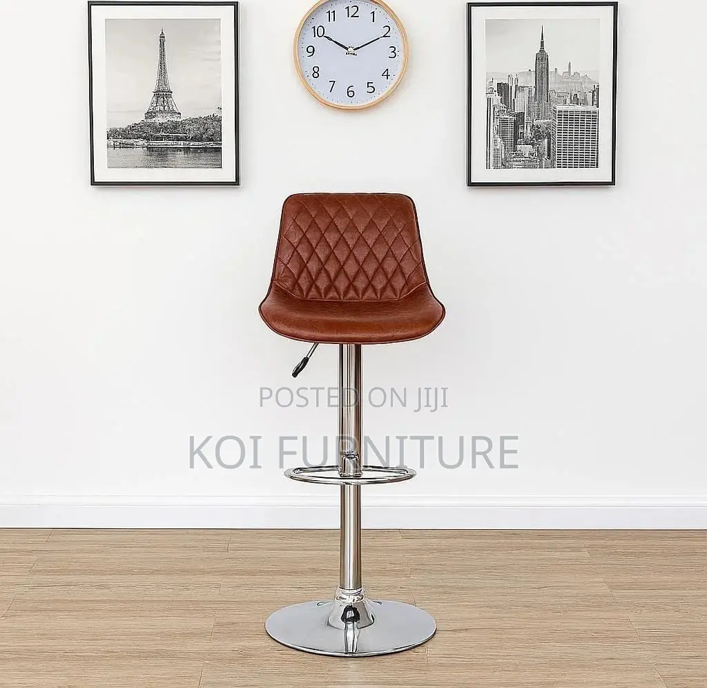 Office Chair : Brown Leatherette Moran Bar Chair