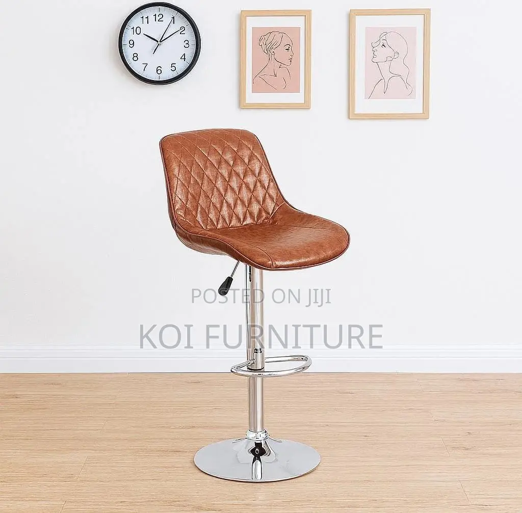 Office Chair : Brown Leatherette Moran Bar Chair