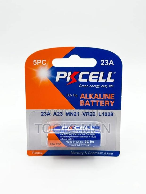 Pkcell 23a 12v Alkaline Battery 5pc Pack - For Car Remotes Alarms.
