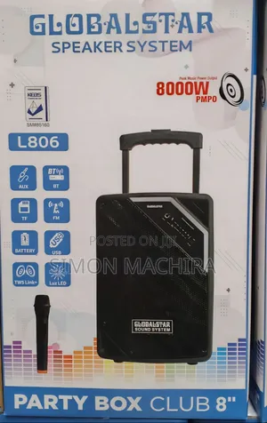 8 Inch Globalstar Trolley Speaker 8000w