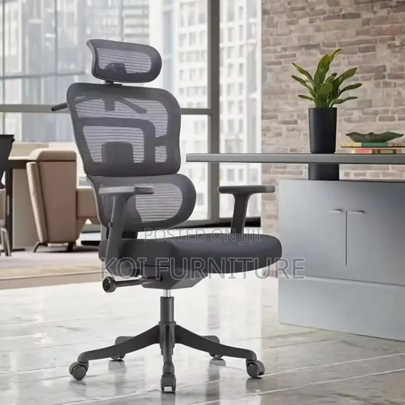Office Chair P12n Black High-Back Ergonomic Mesh Office Chair