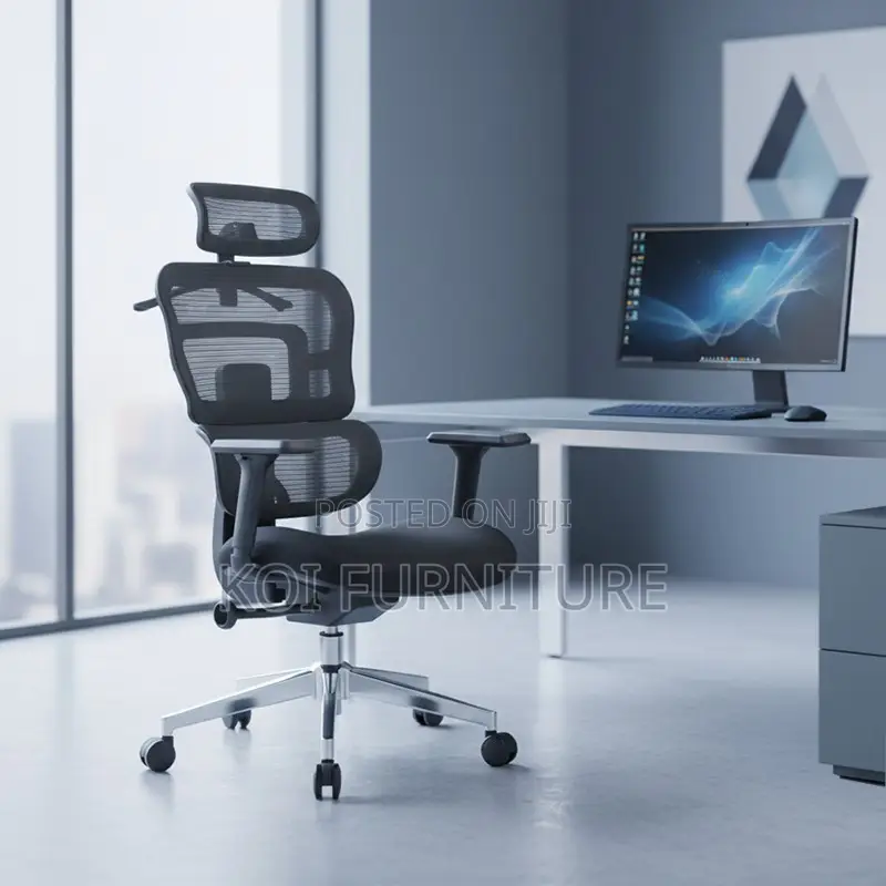 Office Chair P12n Black High-Back Ergonomic Mesh Office Chair