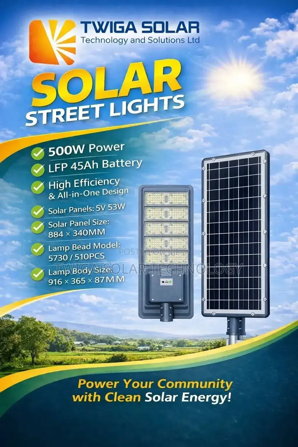 500w Integrated Solar Street Lights