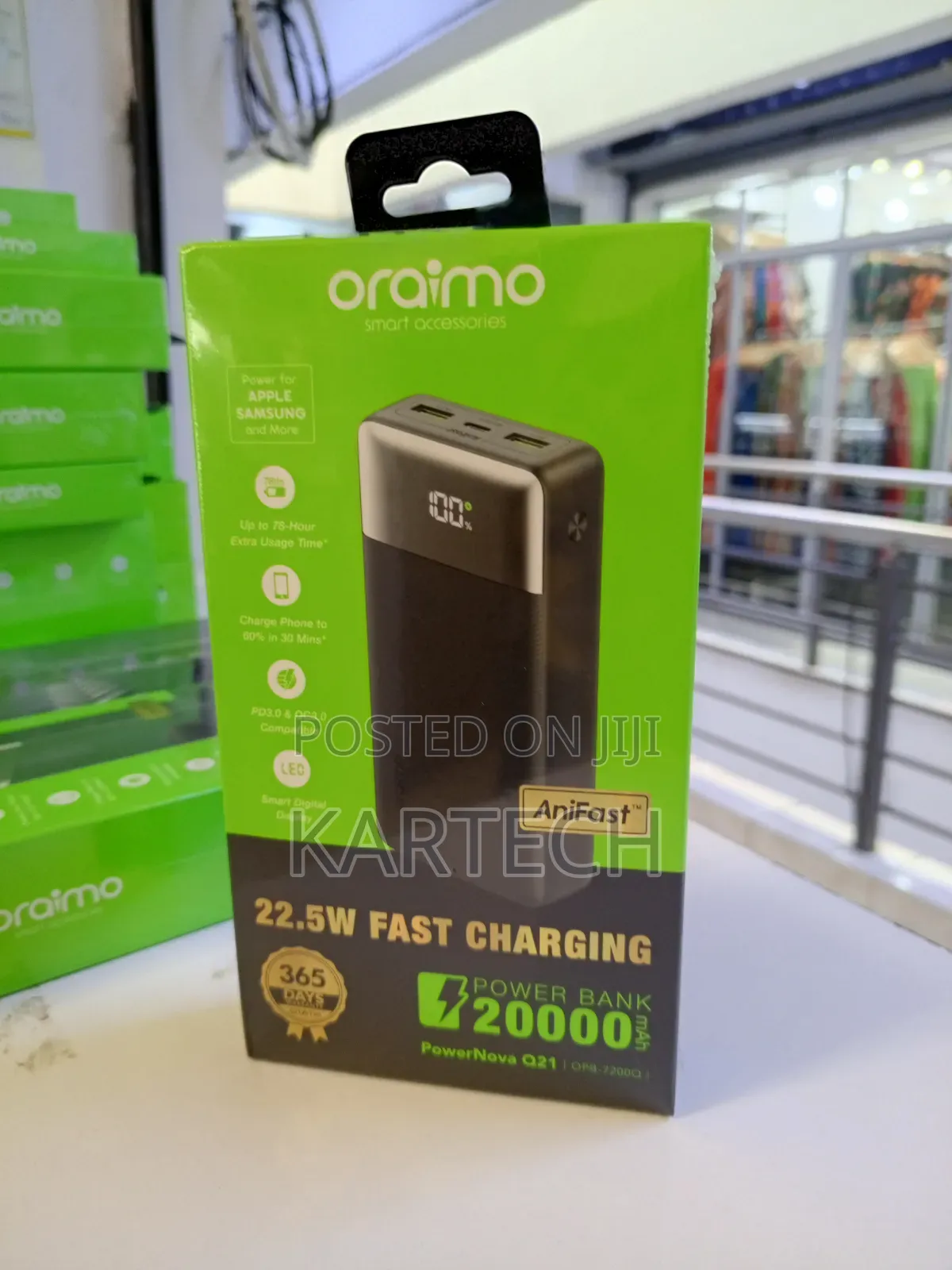 Oraimo 22.5w Q21 Super Fast Charging Power Bank 20000mah (Opb-7200q)