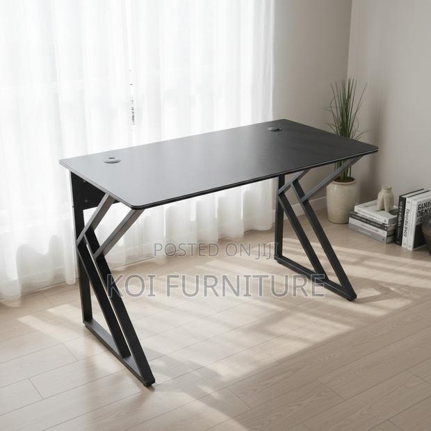 Office Desk : 1.2m G12 Black Computer Desk With Modern Metal Frame