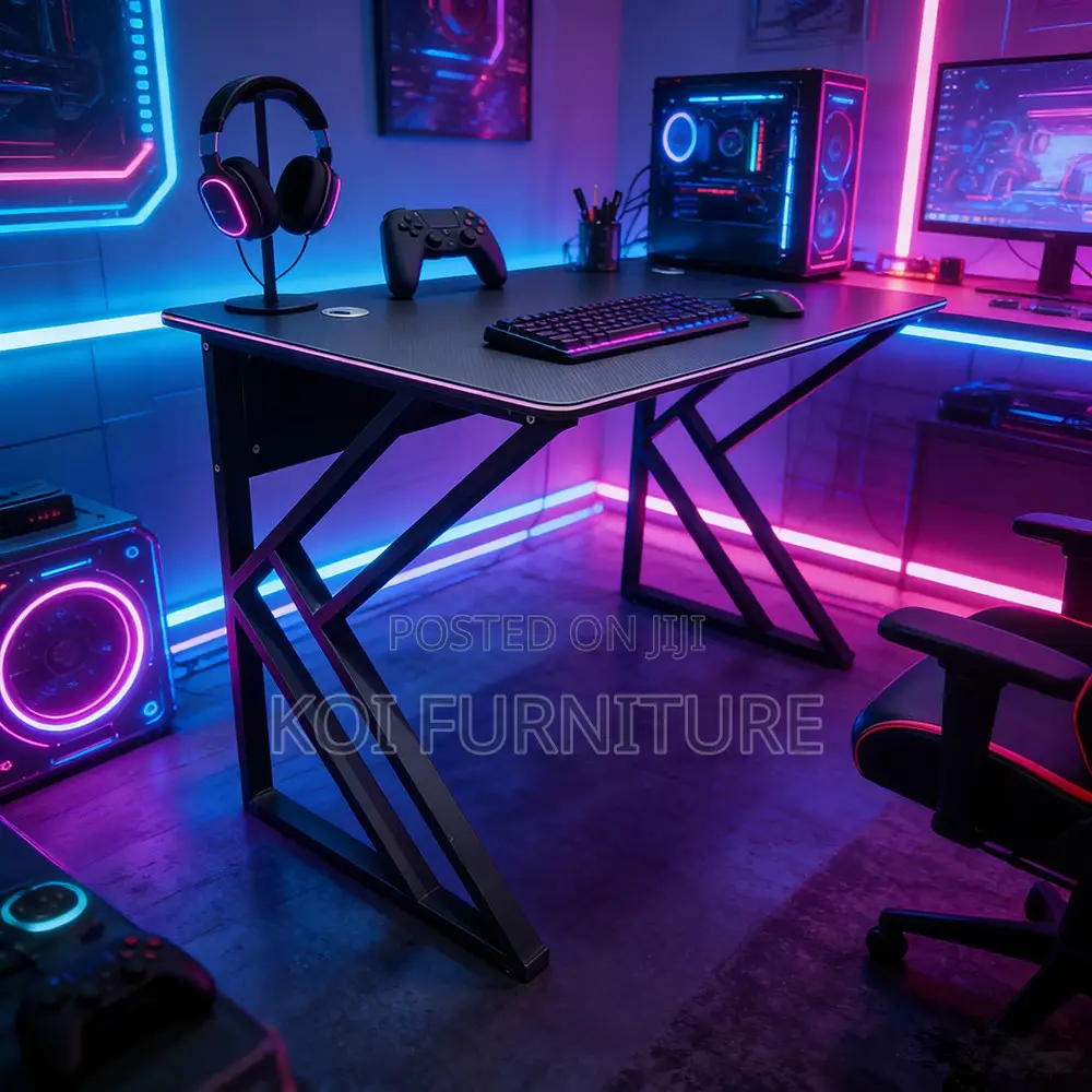 Office Desk : 1.2m G12 Black Computer Desk With Modern Metal Frame