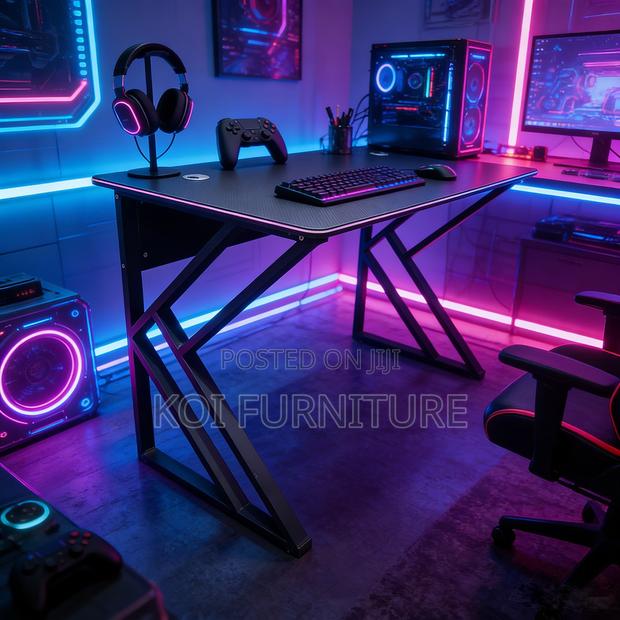 Office Desk : 1.2m G12 Black Computer Desk With Modern Metal Frame - thumbnail 5