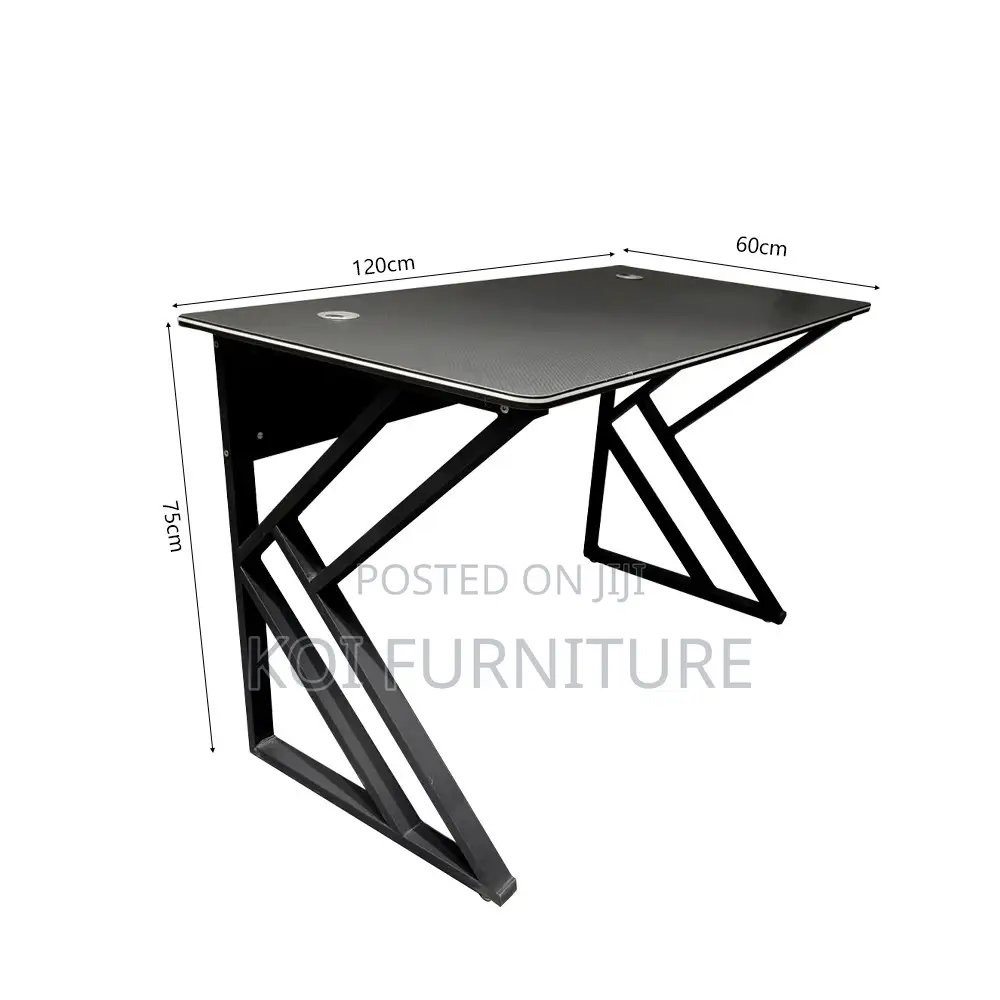 Office Desk : 1.2m G12 Black Computer Desk With Modern Metal Frame