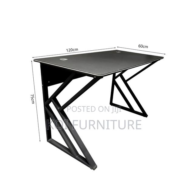Office Desk : 1.2m G12 Black Computer Desk With Modern Metal Frame - thumbnail 10