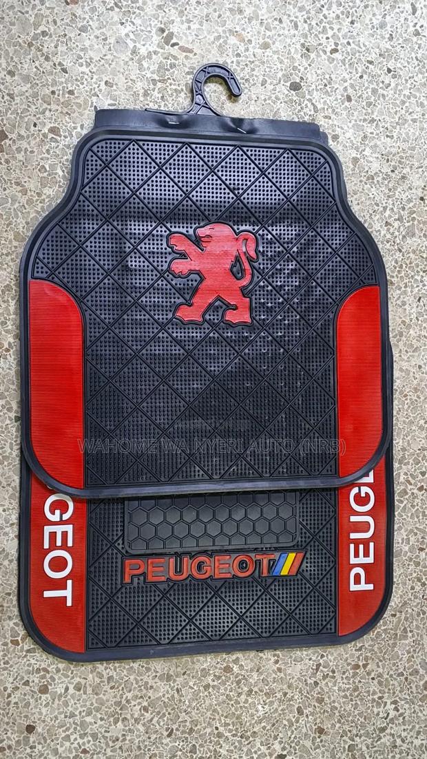 Peugeot Floor Mats - Black Red Car Floor Mats