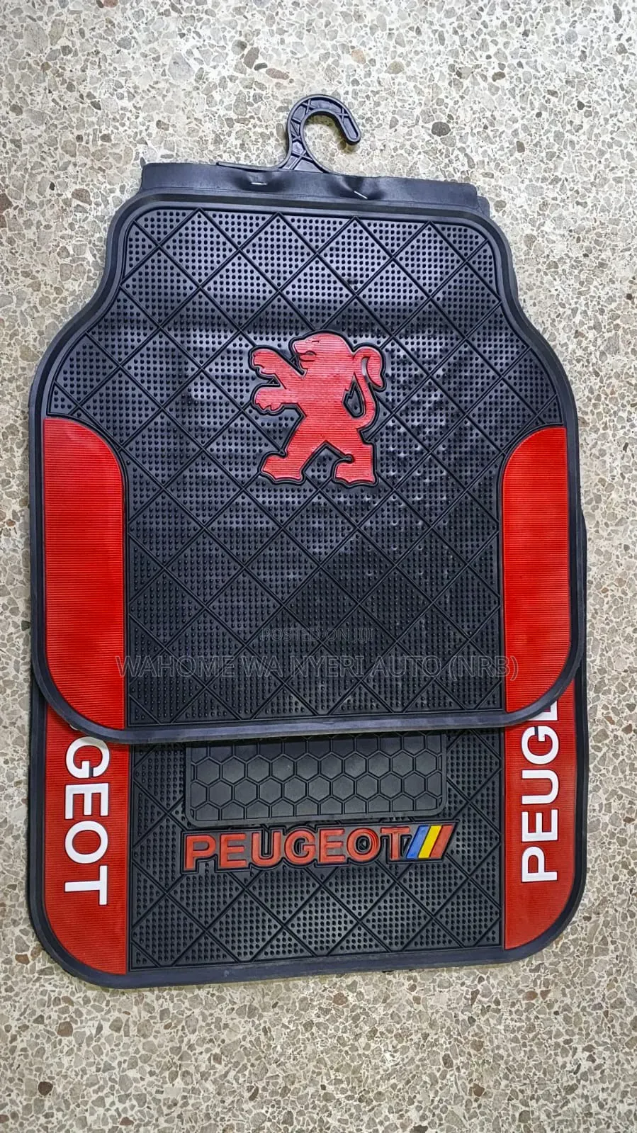 Peugeot Floor Mats - Black Red Car Floor Mats