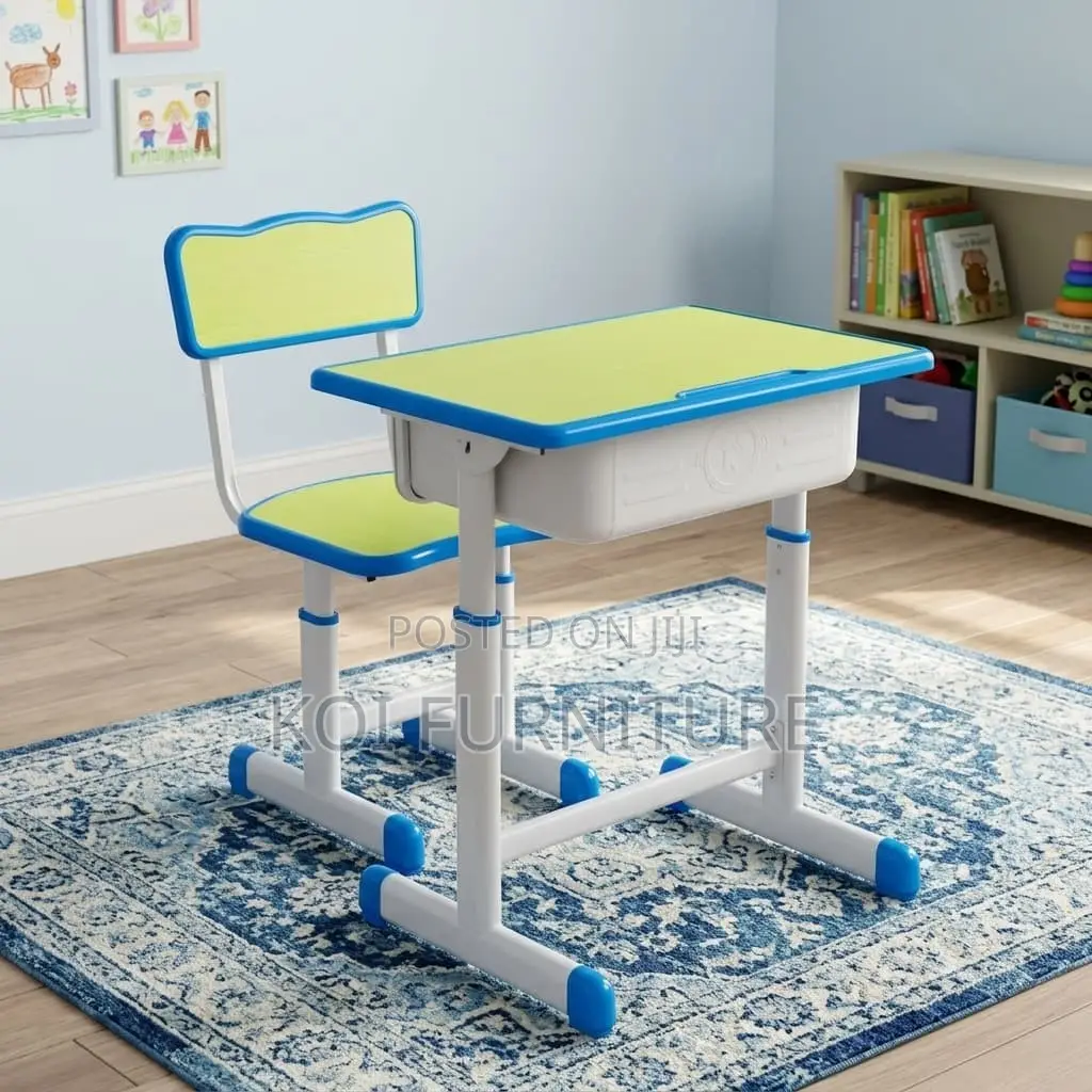 Height-Adjustable Kids Study Desk and Chair Set