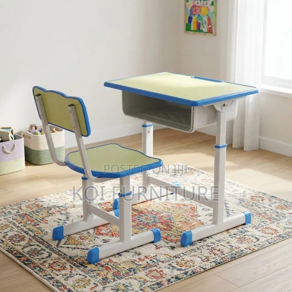 Height-Adjustable Kids Study Desk and Chair Set
