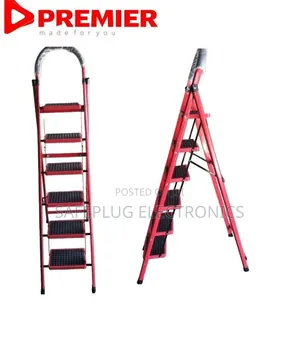 Foldable 6-Step Steel Ladder – Strong Frame With Anti-Slip Steps,