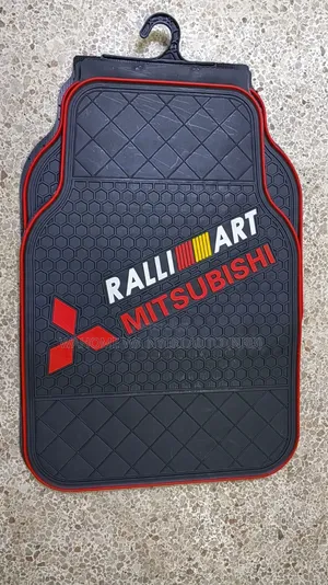 Mitsubishi Premium Floor Mats - Black and Red, Branded