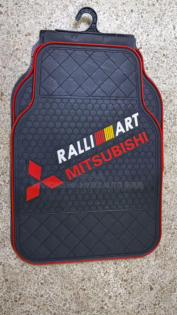 Mitsubishi Premium Floor Mats - Black and Red, Branded - thumbnail 2