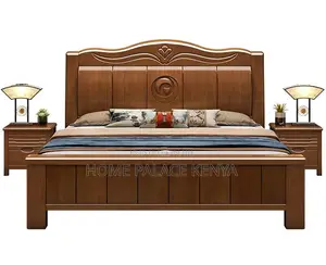 Hardwood Bed: Modern King Size Bed,10inch Matress and 2 Nightstands