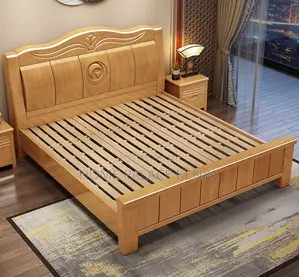 Hardwood Bed: Modern King Size Bed,10inch Matress and 2 Nightstands